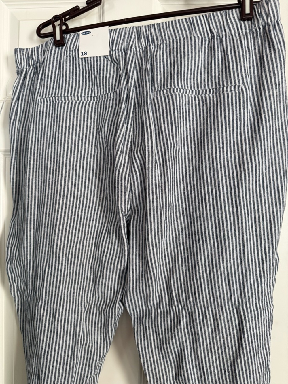 Old Navy Navy & White Striped Seersucker Pants